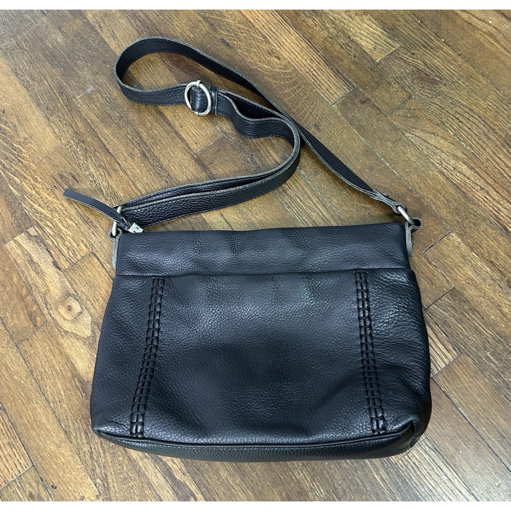 The Sak Melrose Crossbody Bag in black leather Braided Detail Crossbody Timeless